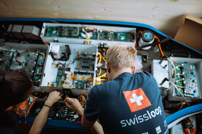 Top view from the Pod with numerous custom-made PCB