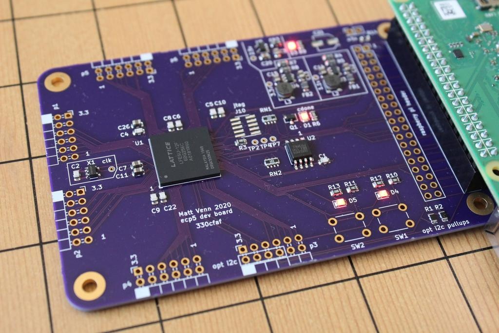 Basic ECP5 Dev Board by Matt Venn