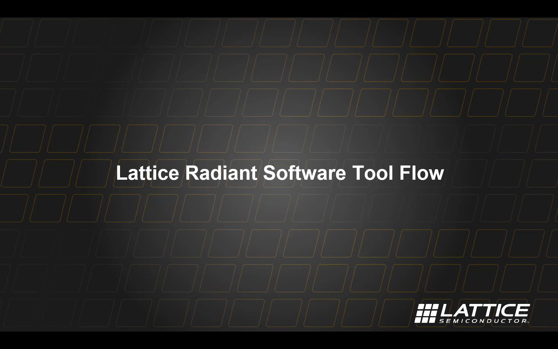 Lattice Radiant Software Tool Flow - P1