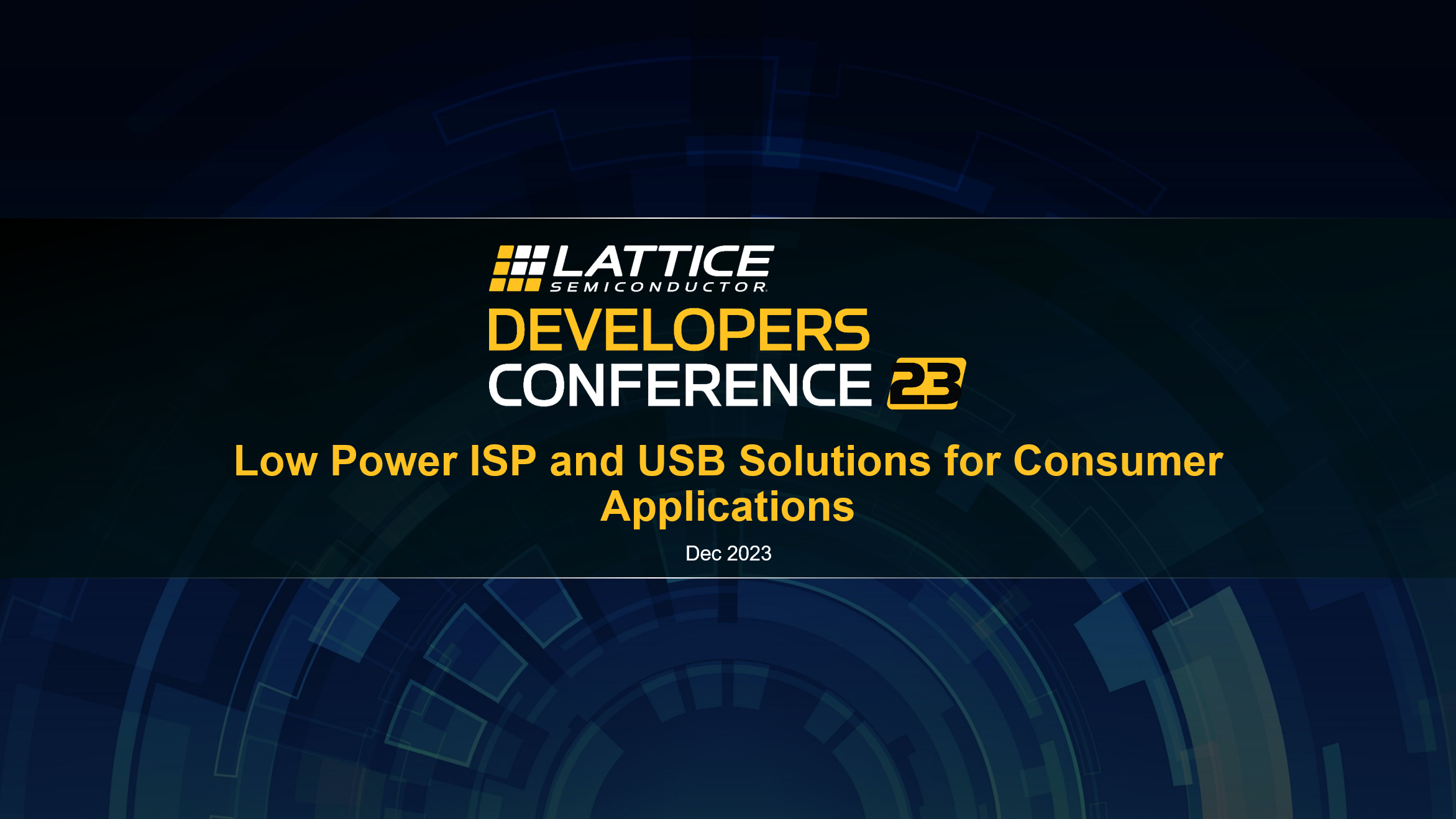 Low Power ISP and USB Solutions for Consumer Applications