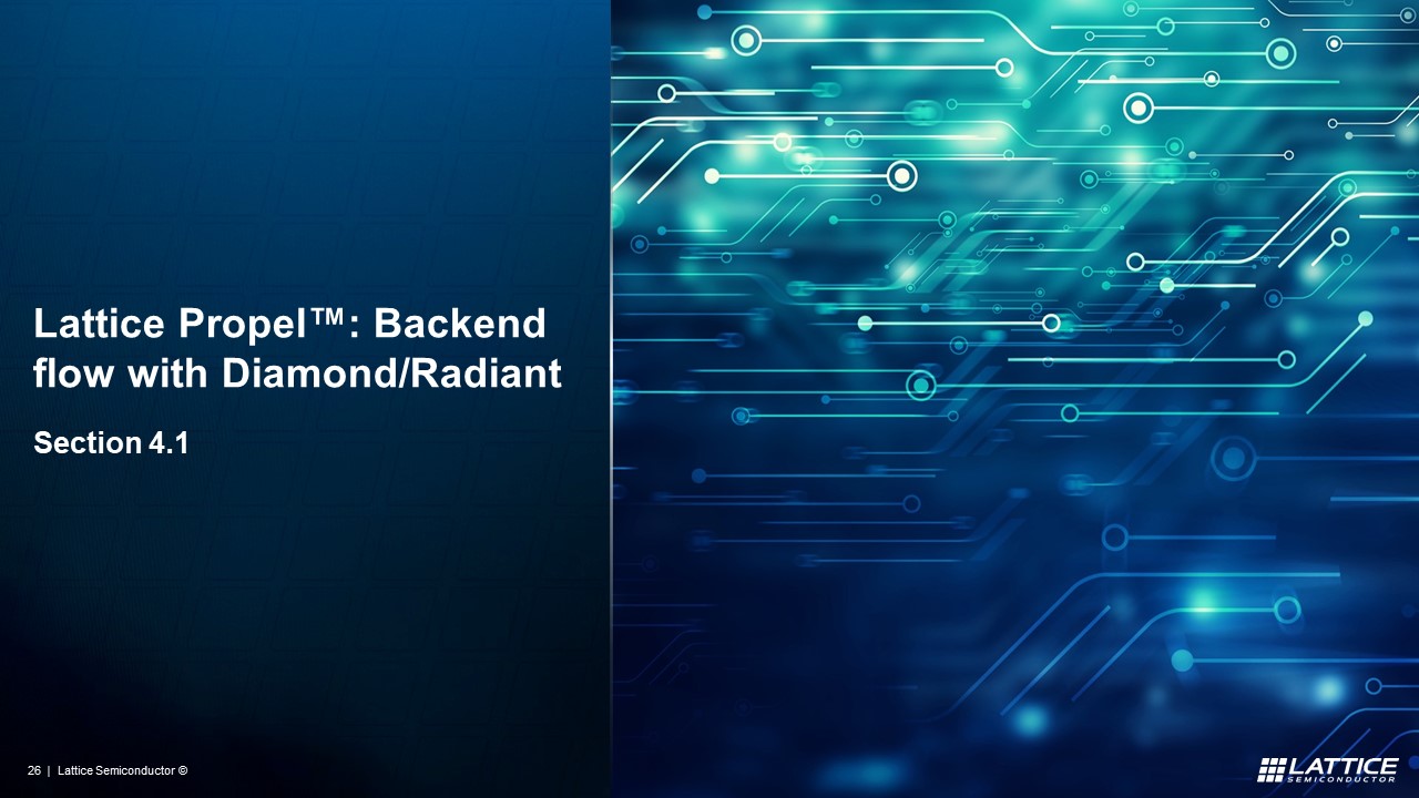 4.1	Backend Flow using Diamond or Radiant