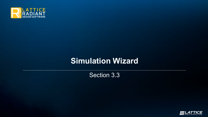 3.3 Using Simulation Wizard
